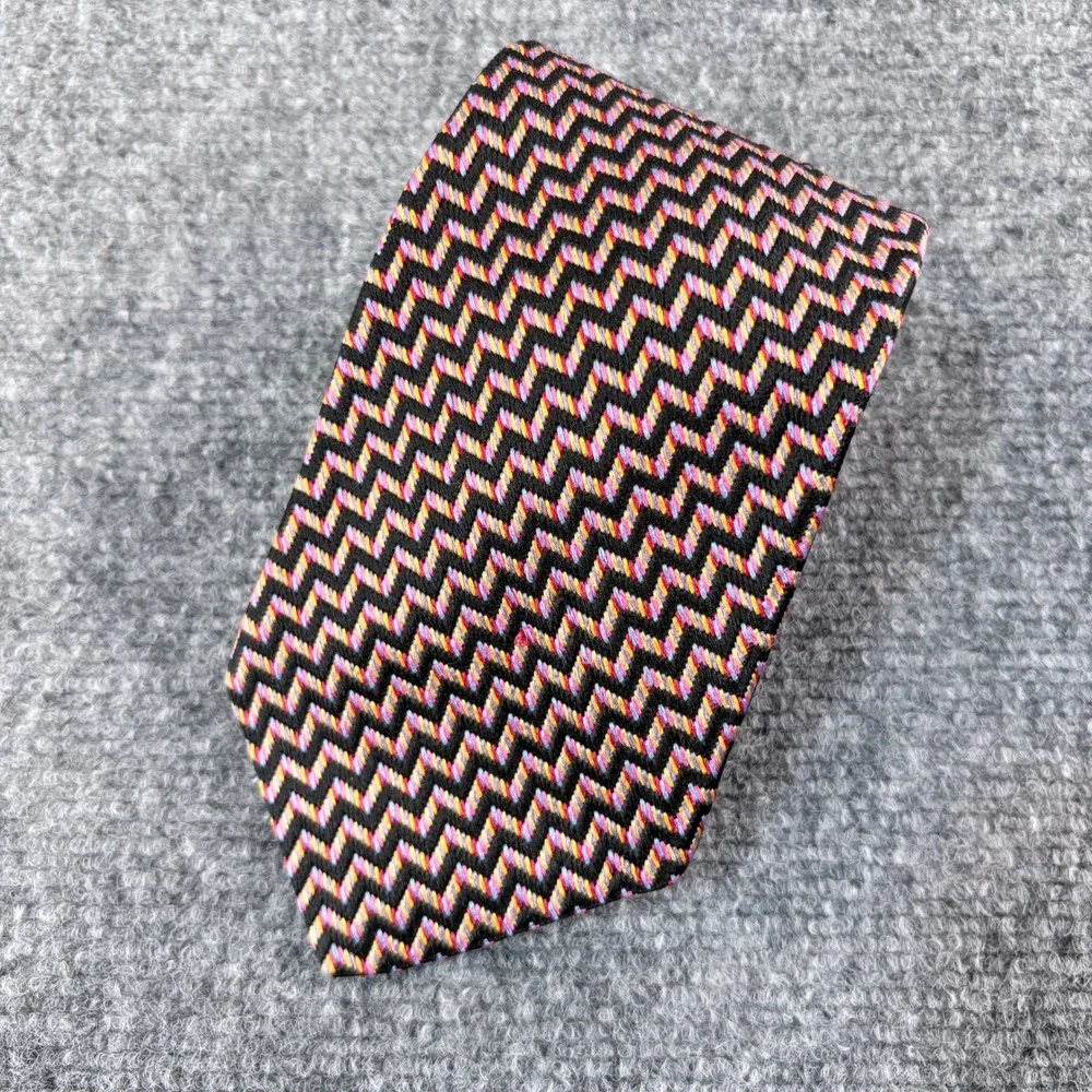 Robert Talbott Best of Class Oak Hall Silk Tie Chevron Zigzag Multi-Color USA